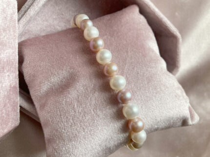 Natural Purple Pearls and White Pearls Bracelet (18-22cm)